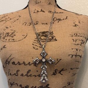 Fabulous Silver Cross Pendant Necklace